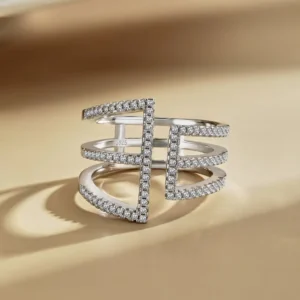 Personalized fashion jewelry sterling silver zircon women's ring